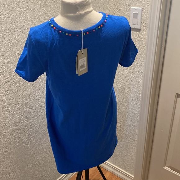 Boden Royal Blue Heather Cotton T-Shirt Midi Dress NWT Sz 10R - Picture 4 of 14